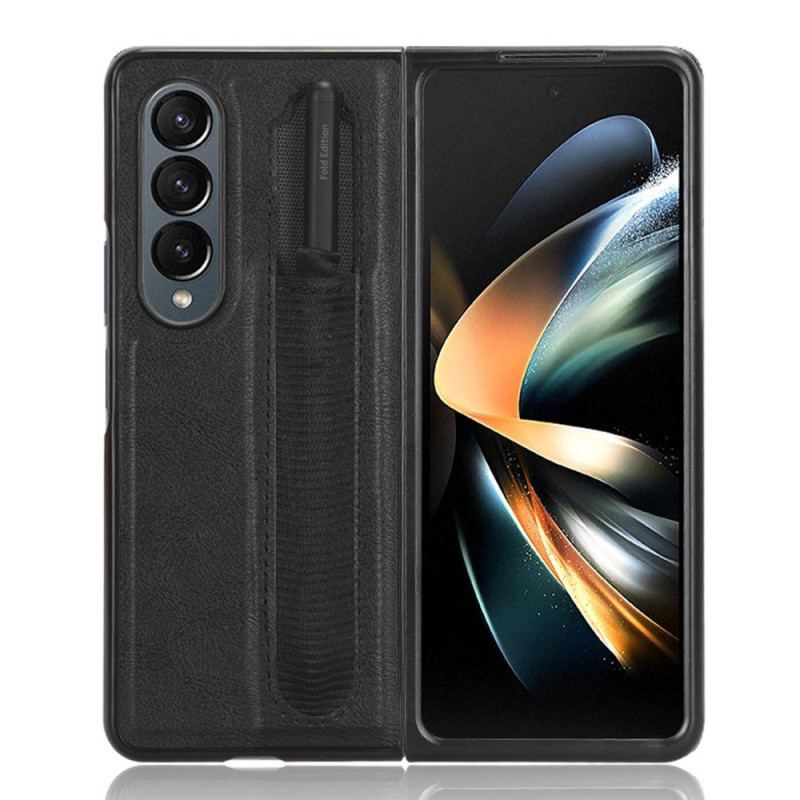 Cover Samsung Galaxy Z Fold 4 Retro Stylus I Imiteret Læder