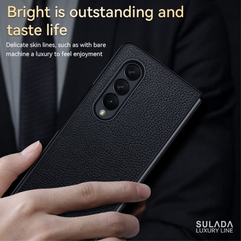 Cover Samsung Galaxy Z Fold 4 Sulada Litchi Imiteret Læder