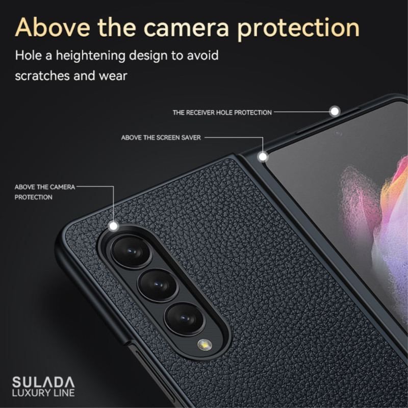 Cover Samsung Galaxy Z Fold 4 Sulada Litchi Imiteret Læder