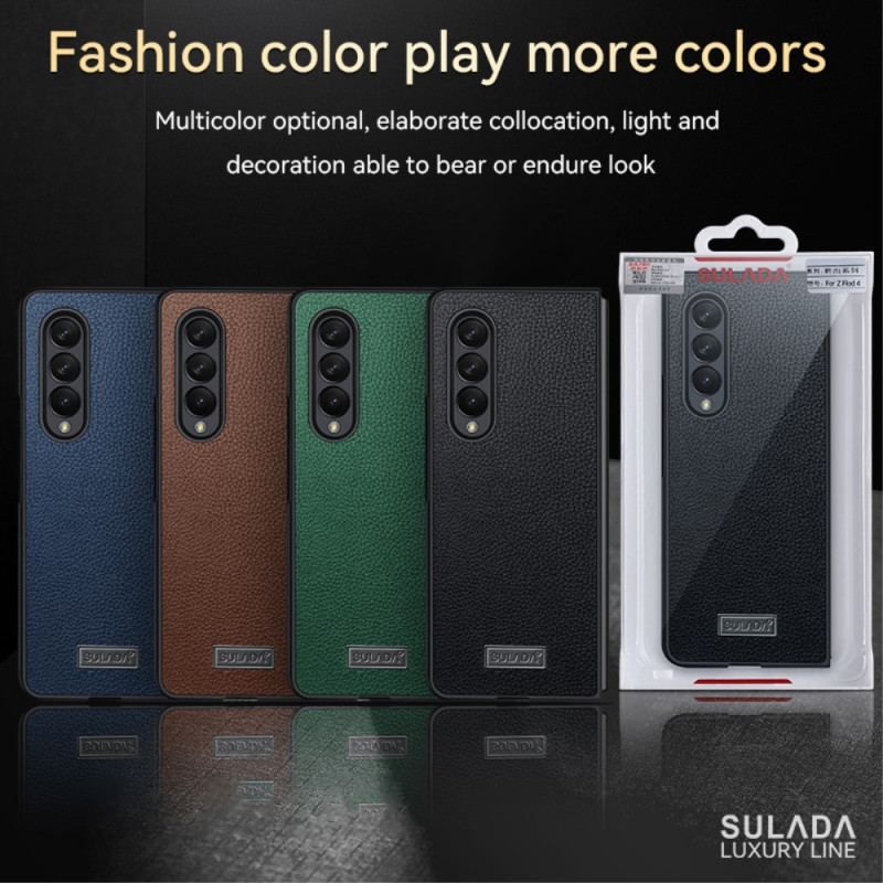 Cover Samsung Galaxy Z Fold 4 Sulada Litchi Imiteret Læder