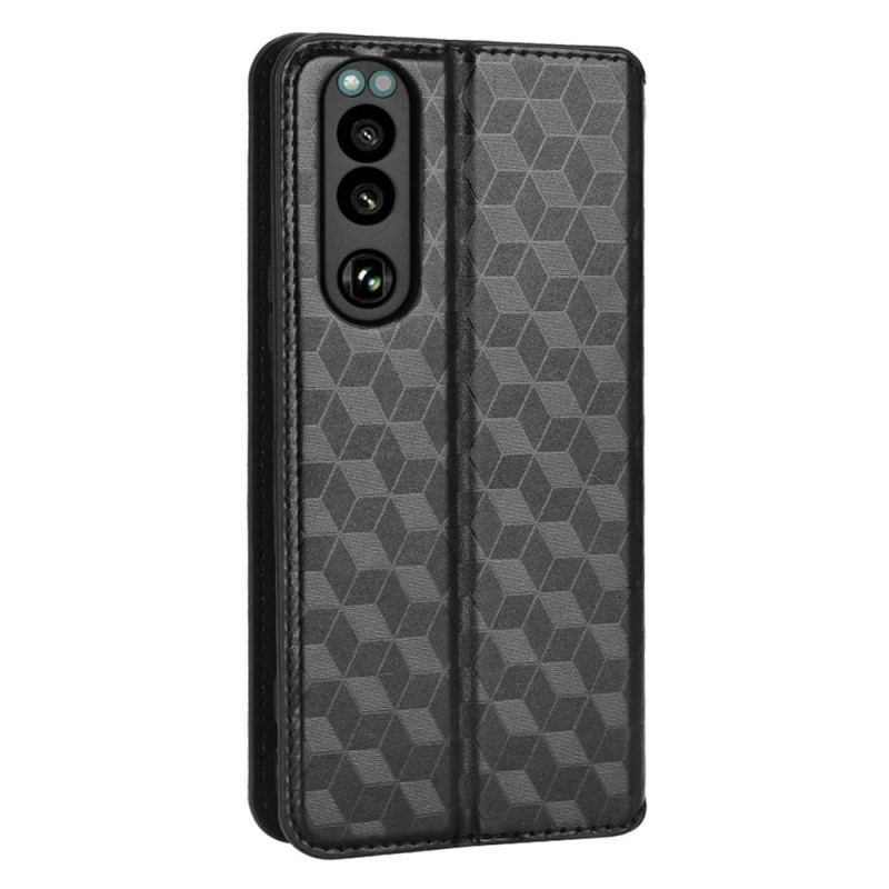 Cover Sony Xperia 5 IV Flip Cover 3d Tekstur