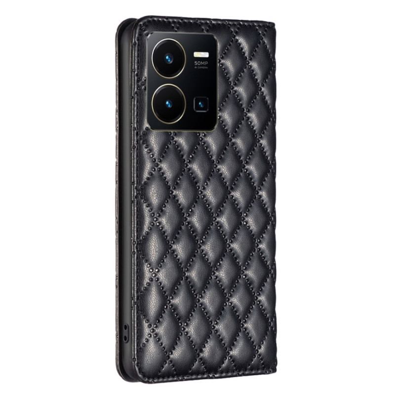 Cover Vivo Y22s Flip Cover Quiltet Binfen Farve