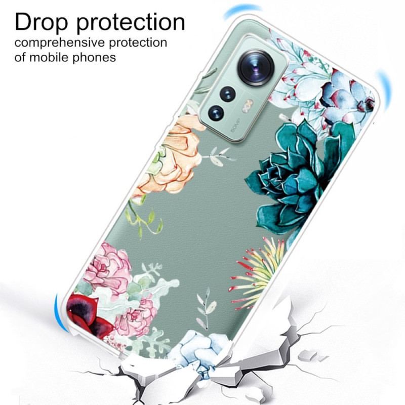 Cover Xiaomi 12 / 12X Akvarel Blomster