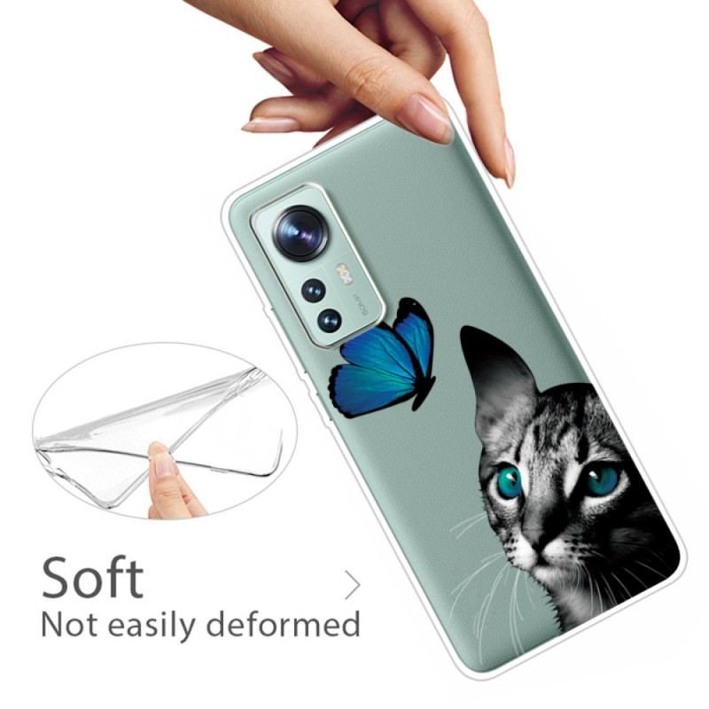 Cover Xiaomi 12 / 12X Kat Og Sommerfugl