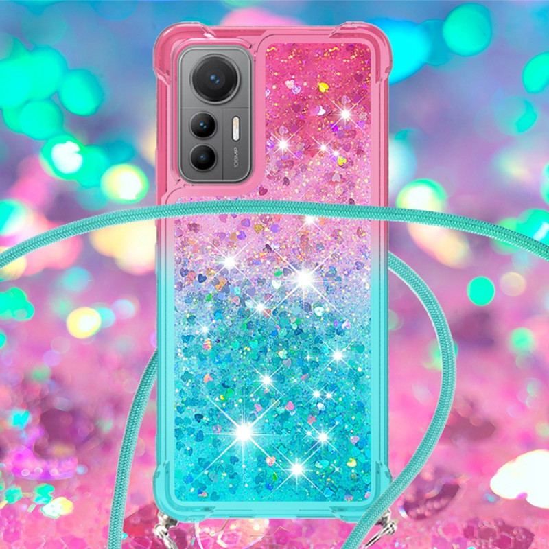 Cover Xiaomi 12 Lite Med Snor Glitter Silikonesnor