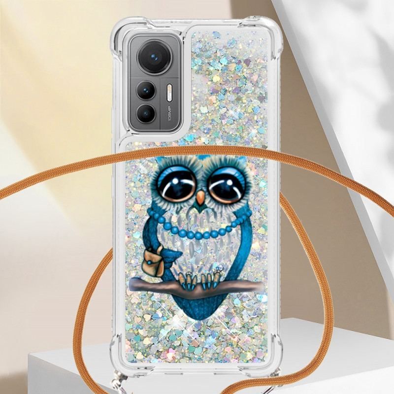 Cover Xiaomi 12 Lite Med Snor Sequin Snøre Mrs. Owl