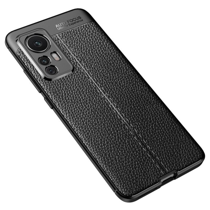 Cover Xiaomi 12T / 12T Pro Dobbelt Linje Litchi Læder Effekt