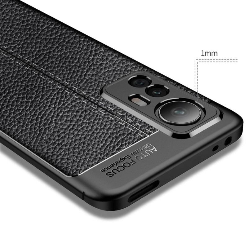 Cover Xiaomi 12T / 12T Pro Dobbelt Linje Litchi Læder Effekt