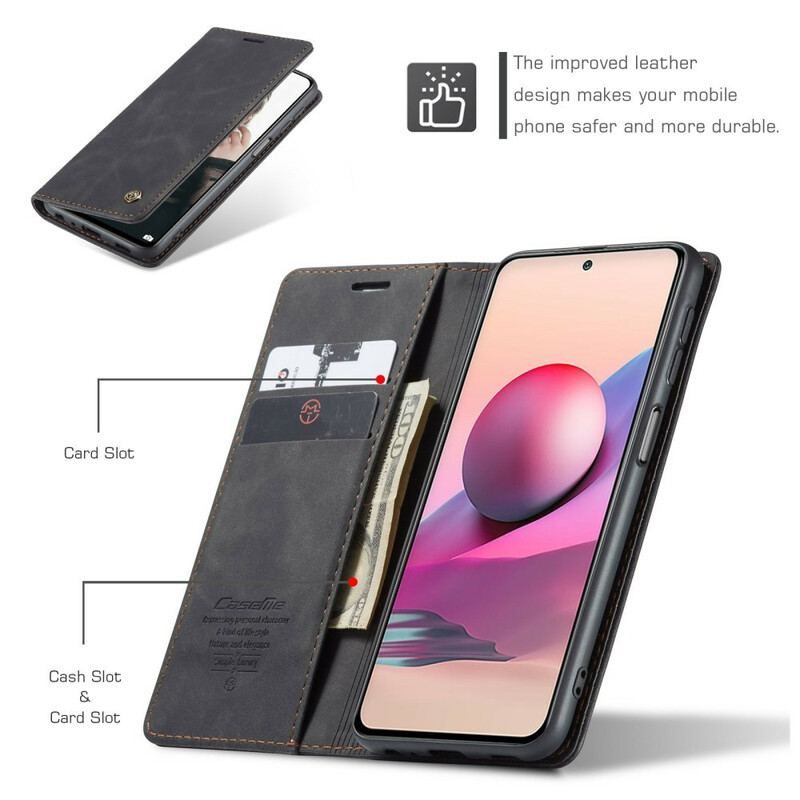 Cover Xiaomi Redmi Note 10 / 10S Flip Cover Caseme Lædereffekt