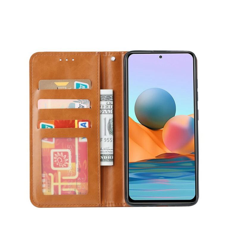 Cover Xiaomi Redmi Note 10 / 10S Flip Cover Kortholder I Imiteret Læder