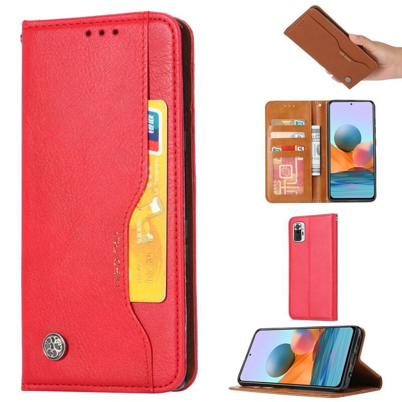 Cover Xiaomi Redmi Note 10 / 10S Flip Cover Kortholder I Imiteret Læder