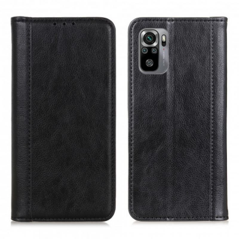 Cover Xiaomi Redmi Note 10 / 10S Flip Cover Litchi Split Læderversion