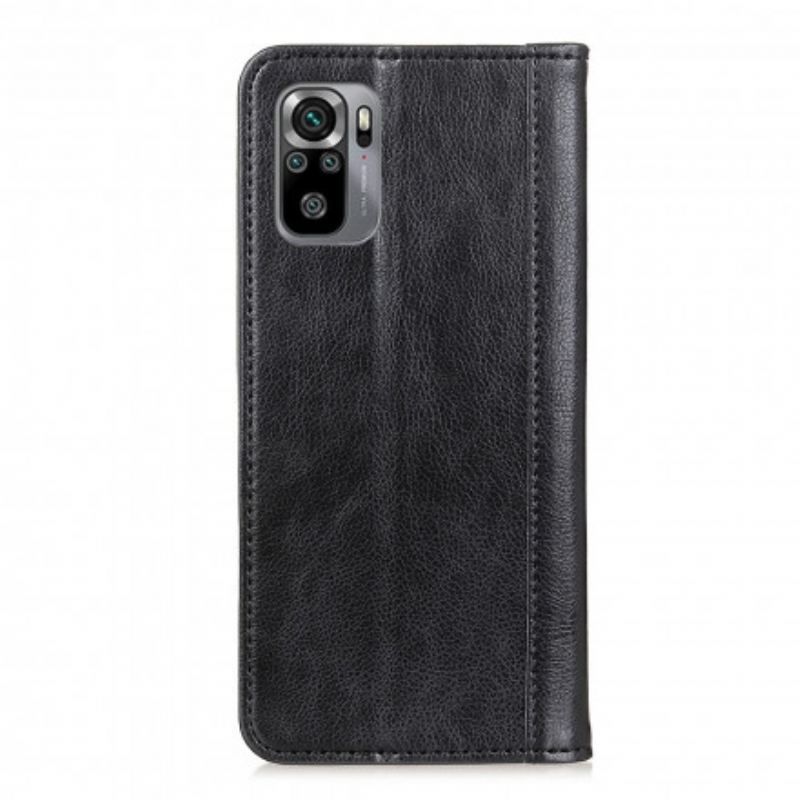 Cover Xiaomi Redmi Note 10 / 10S Flip Cover Litchi Split Læderversion