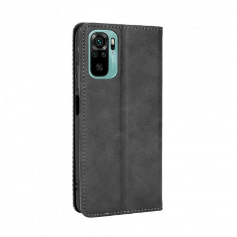 Cover Xiaomi Redmi Note 10 / 10S Flip Cover Stiliseret Vintage Lædereffekt