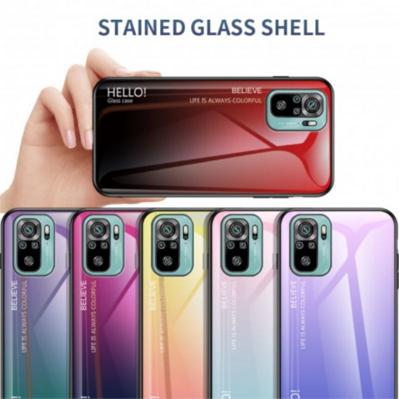 Cover Xiaomi Redmi Note 10 / 10S Hærdet Glas Hej