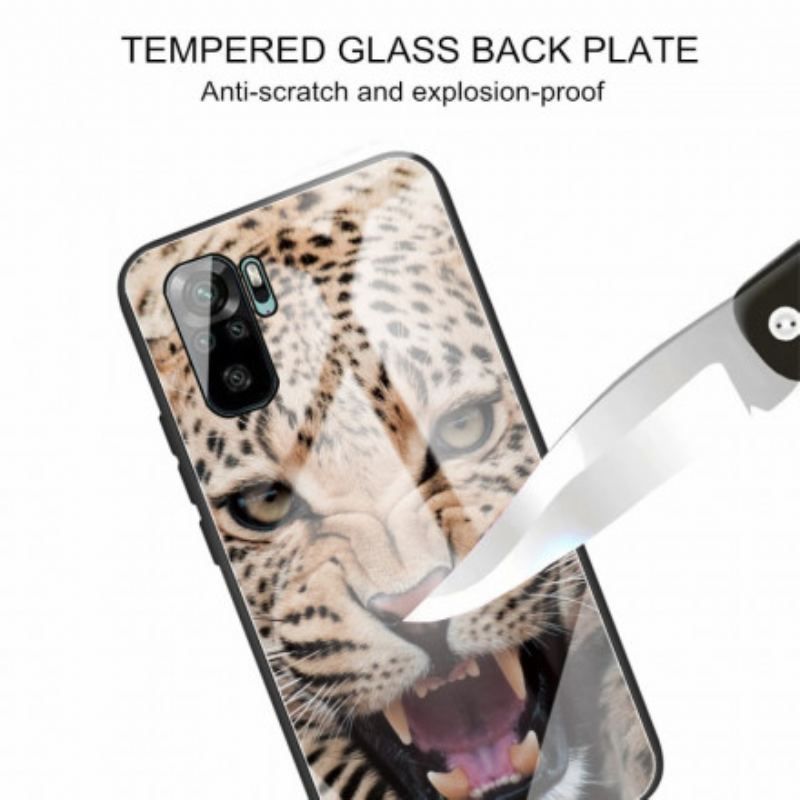 Cover Xiaomi Redmi Note 10 / 10S Leopard Hærdet Glas