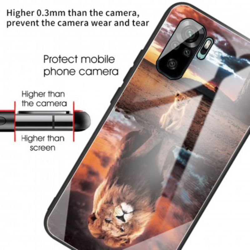 Cover Xiaomi Redmi Note 10 / 10S Lion Cub's Dream Hærdet Glas