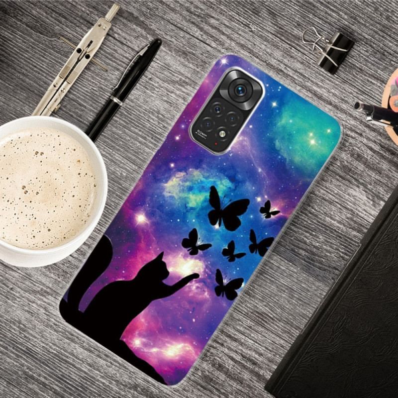 Cover Xiaomi Redmi Note 11 / 11S Kat Og Sommerfugle I Rummet