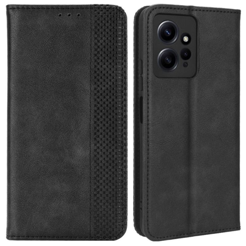 Cover Xiaomi Redmi Note 12 4G Flip Cover Stiliseret Læderstil