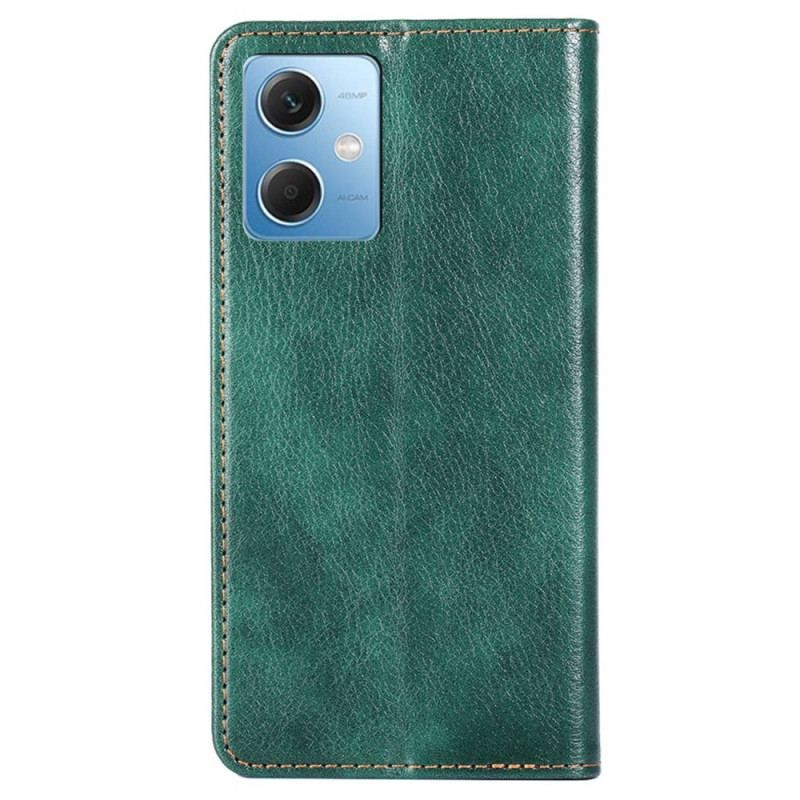 Cover Xiaomi Redmi Note 12 5G Flip Cover Imiteret Lædersøm