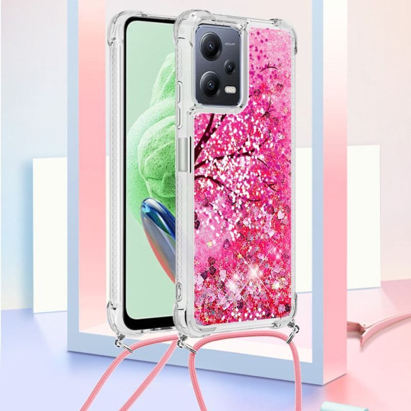 Cover Xiaomi Redmi Note 12 5G Med Snor Sequin Snøretræ