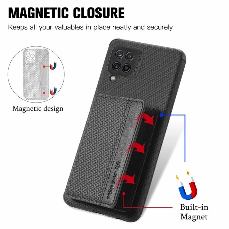 Cover Samsung Galaxy M33 5G Carbon Fiber Card Holder Support Funktion