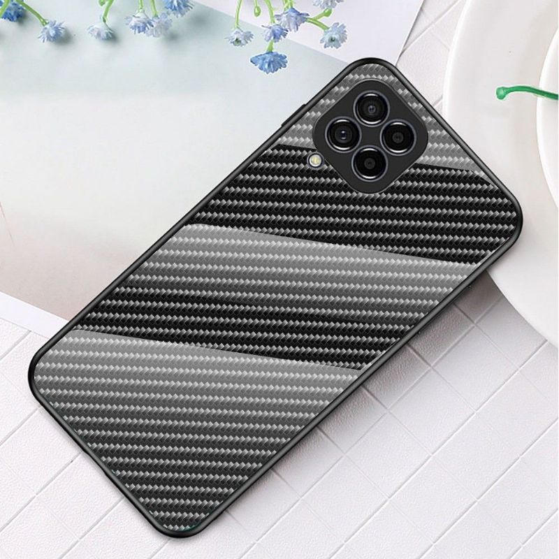 Mobilcover Samsung Galaxy M33 5G Carbon Fiber Style Hærdet Glas