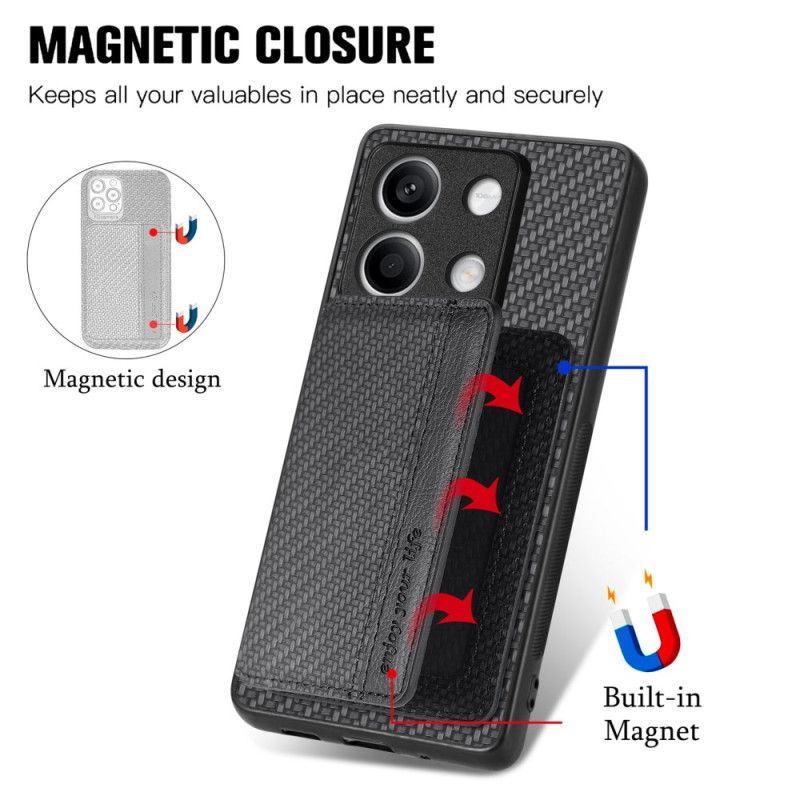 Cover Xiaomi Redmi Note 13 5g Telefon Etui Carbon Fiber Texture Card Holder