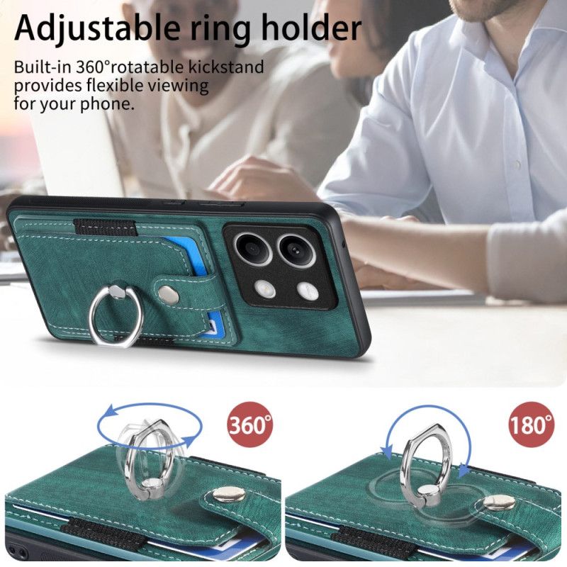 Cover Xiaomi Redmi Note 13 5g Telefon Etui Kortholder Og Roterende Ring