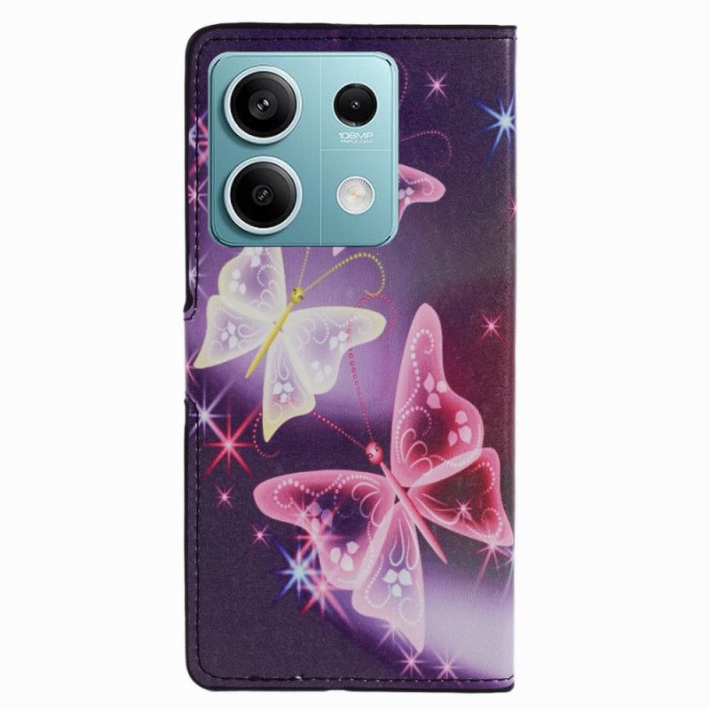 Flip Cover Til Xiaomi Redmi Note 13 5g Mousserende Sommerfugle