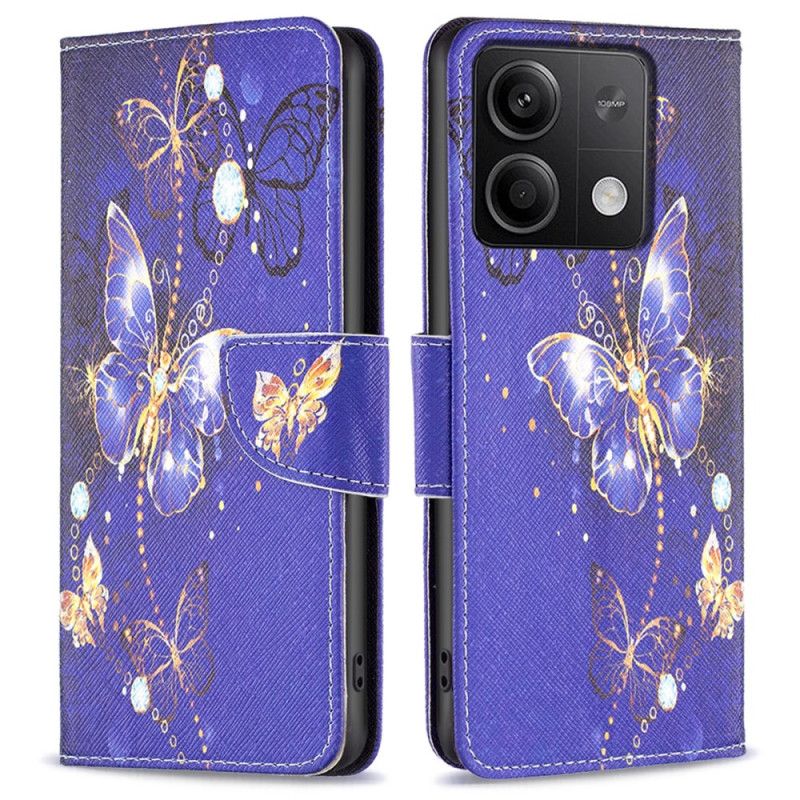 Flip Cover Xiaomi Redmi Note 13 5g Lilla Sommerfugle