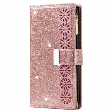 Flip Cover Xiaomi Redmi Note 13 5g Pung Med Glitter Lynlås