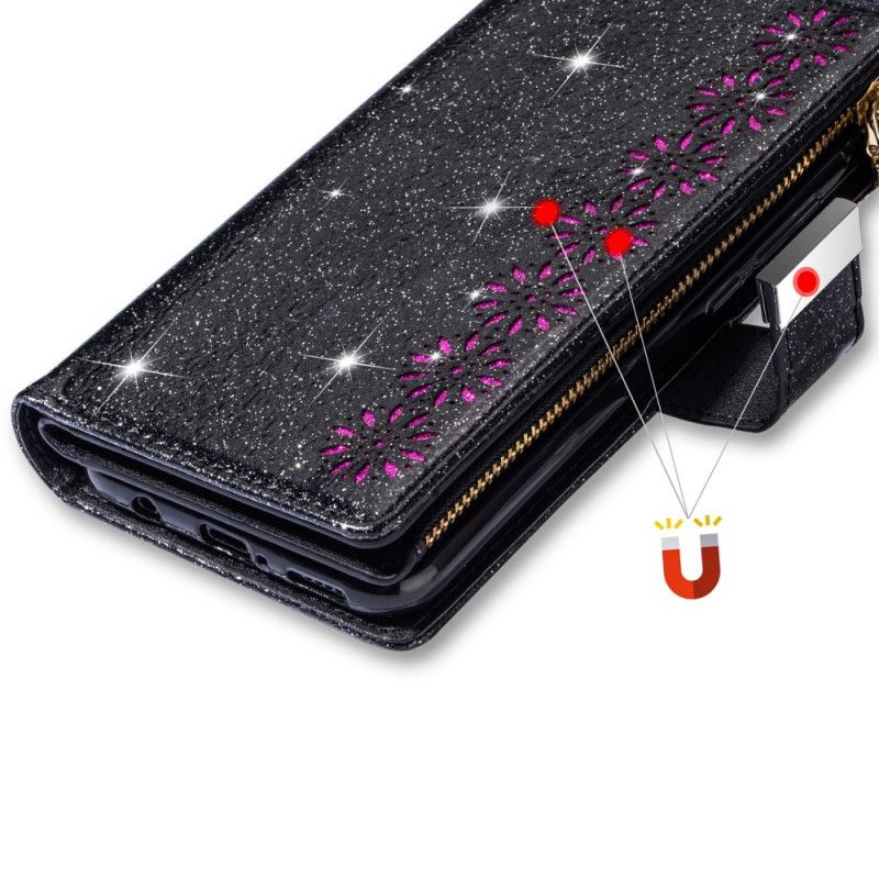 Flip Cover Xiaomi Redmi Note 13 5g Pung Med Glitter Lynlås