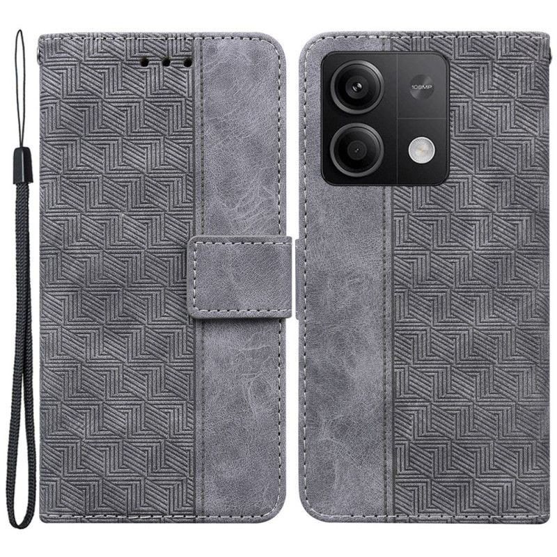 Flip Cover Xiaomi Redmi Note 13 5g Strappy Vævet Mønster