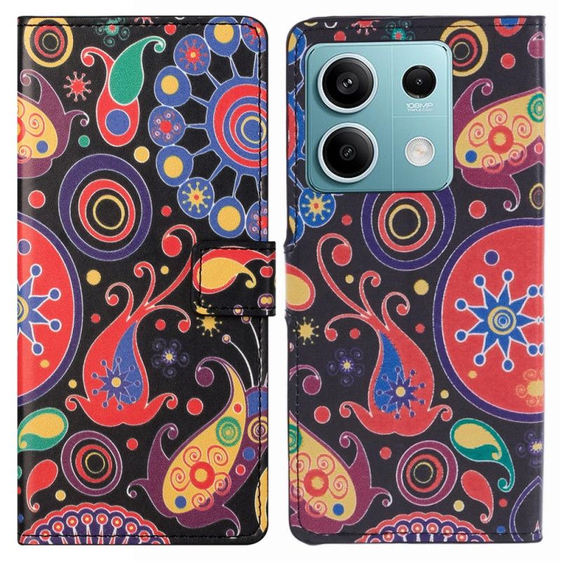 Læder Cover Xiaomi Redmi Note 13 5g Galaxy-mønster