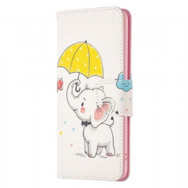 Læder Cover Xiaomi Redmi Note 13 5g Paraply Og Elefant