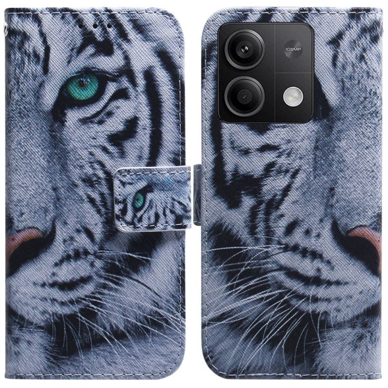 Læder Cover Xiaomi Redmi Note 13 5g Telefon Etui Hvid Tiger