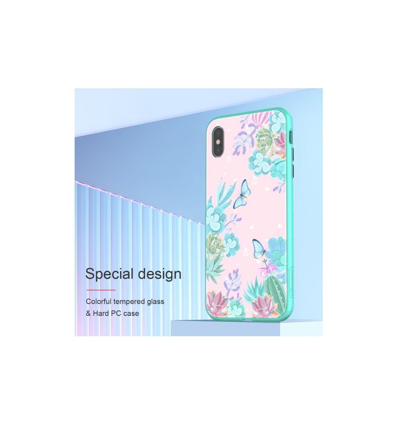 Cover iPhone XS Max Anti-fald Blomsteretui