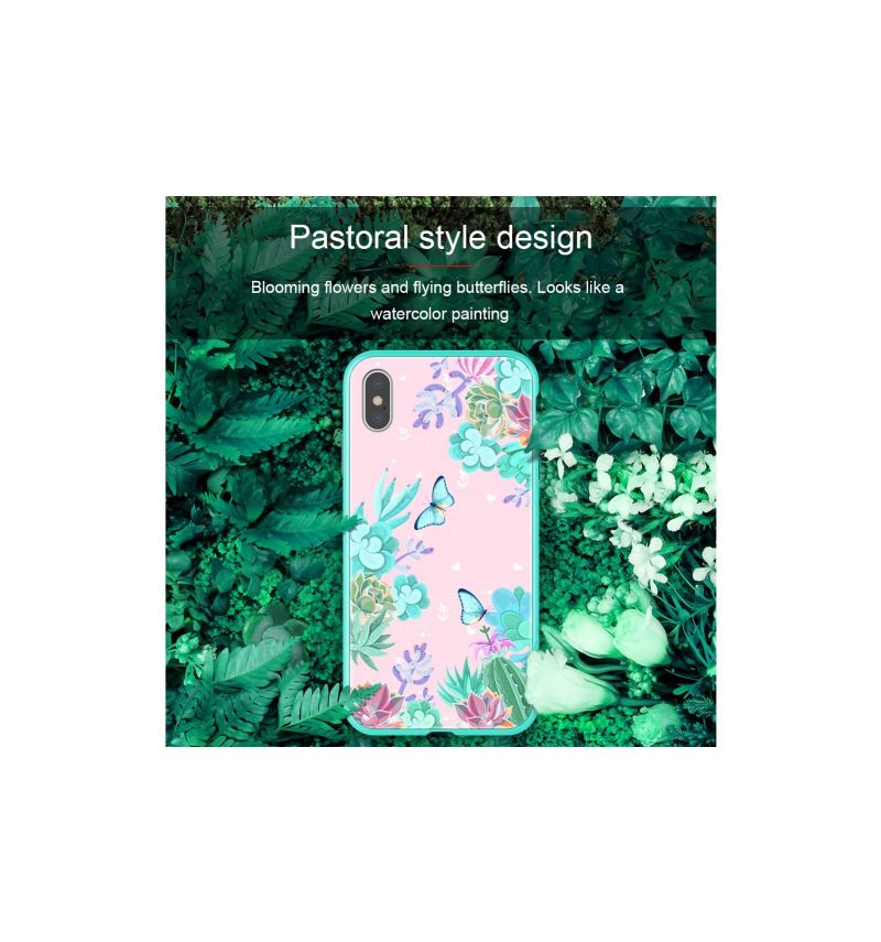 Cover iPhone XS Max Anti-fald Blomsteretui