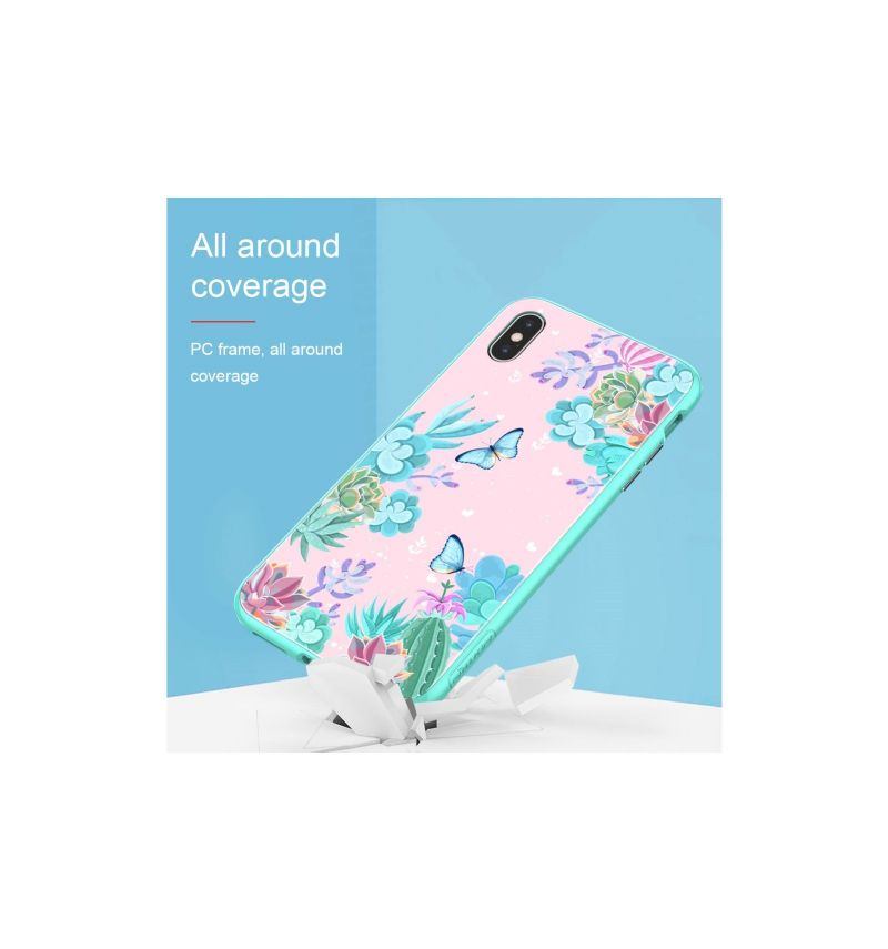 Cover iPhone XS Max Anti-fald Blomsteretui