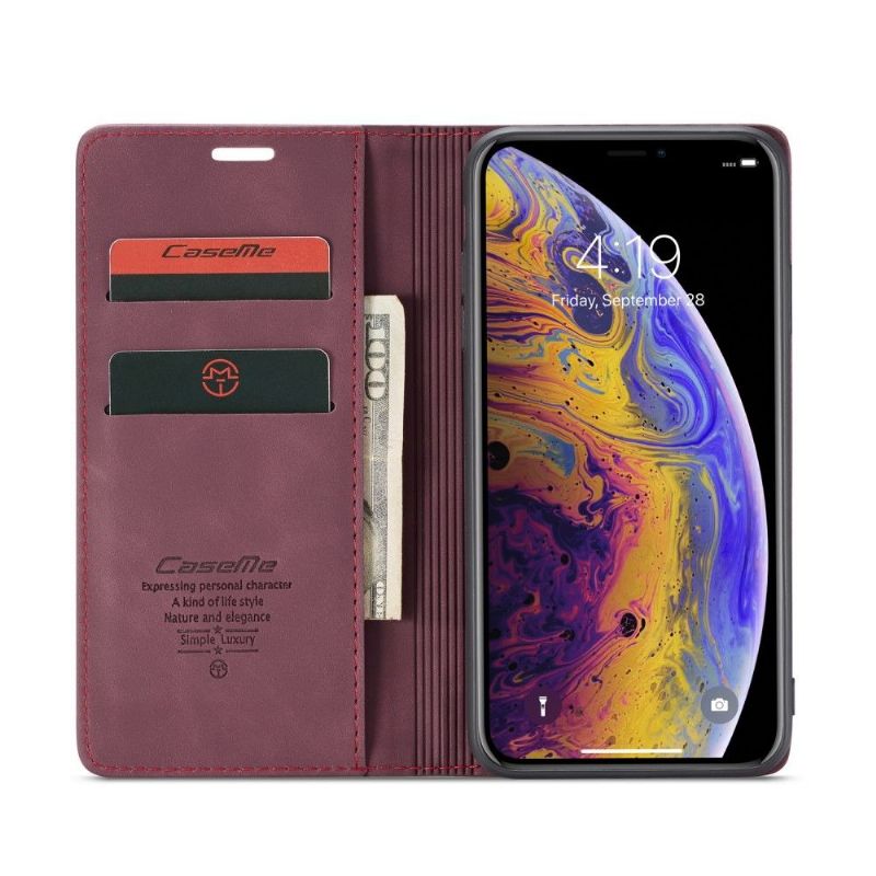 Flip Cover iPhone XS Max Golias Lædereffekt - Rødvin