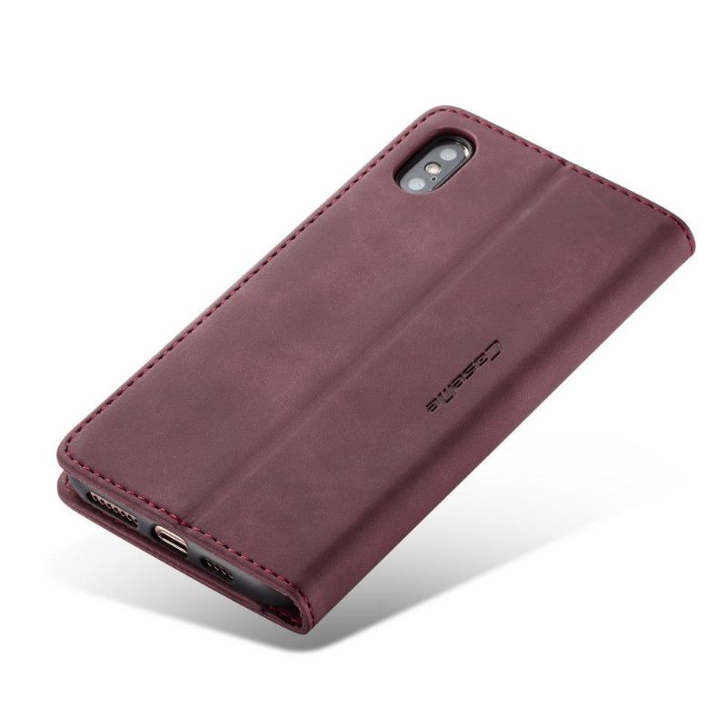 Flip Cover iPhone XS Max Golias Lædereffekt - Rødvin