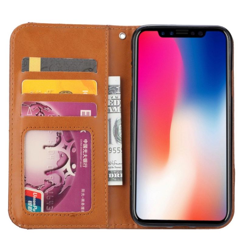 Flip Cover iPhone XS Max Stand Case Læder Effekt