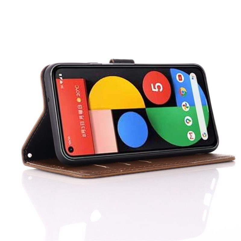 Etui Google Pixel 5 Flip Cover Retro Kunstlæder