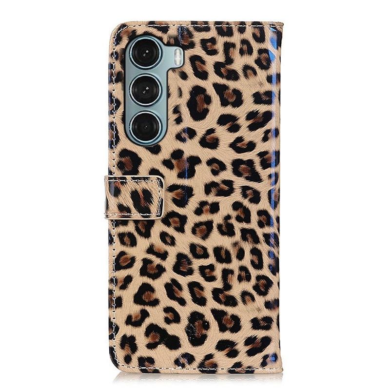 Læder Cover Motorola Moto G200 5G Leopard I Imiteret Læder