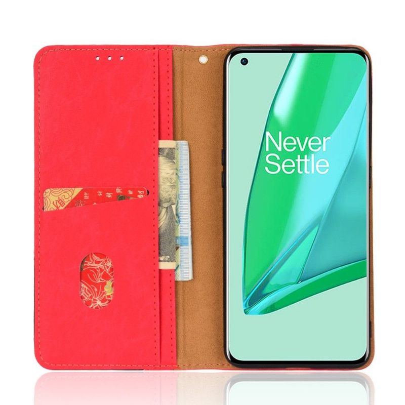 Flip Cover OnePlus 10 Pro Anti-fald Læder Cover Retro Kunstlæder