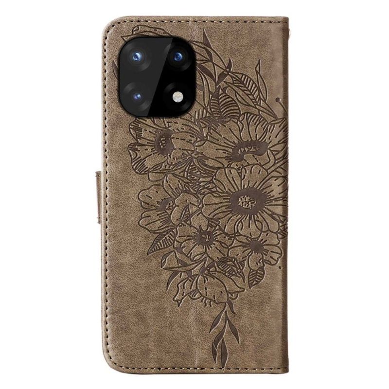 Flip Cover OnePlus 10 Pro Anti-fald Sommerfugleblomst Kortholder