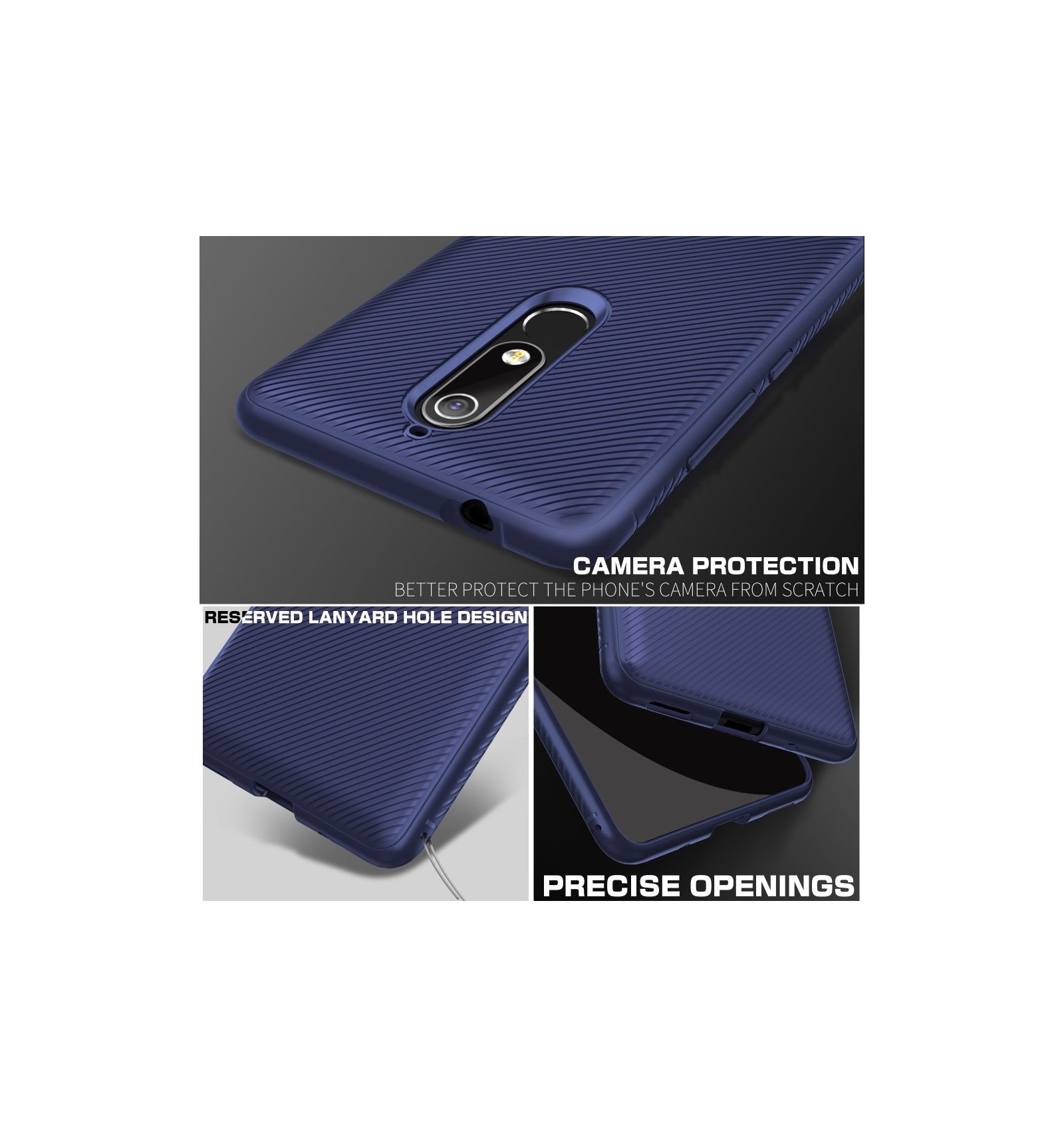 Cover Nokia 5.1 Armour Effect Silikone Gel - Blå