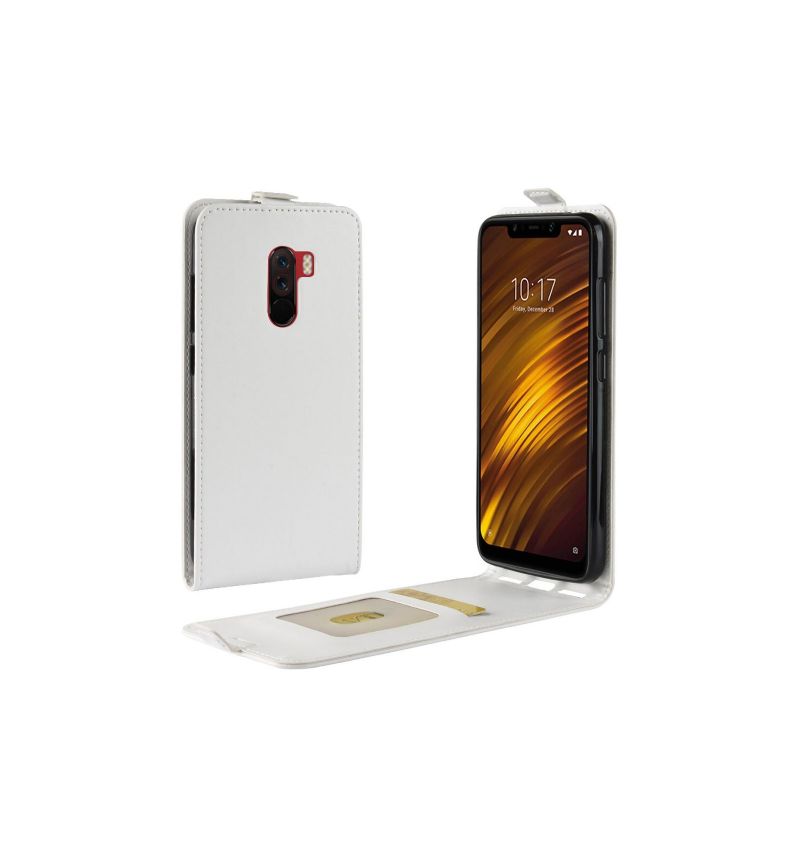 Etui Pocophone F1 Flip Cover Lodret Imiteret Læder