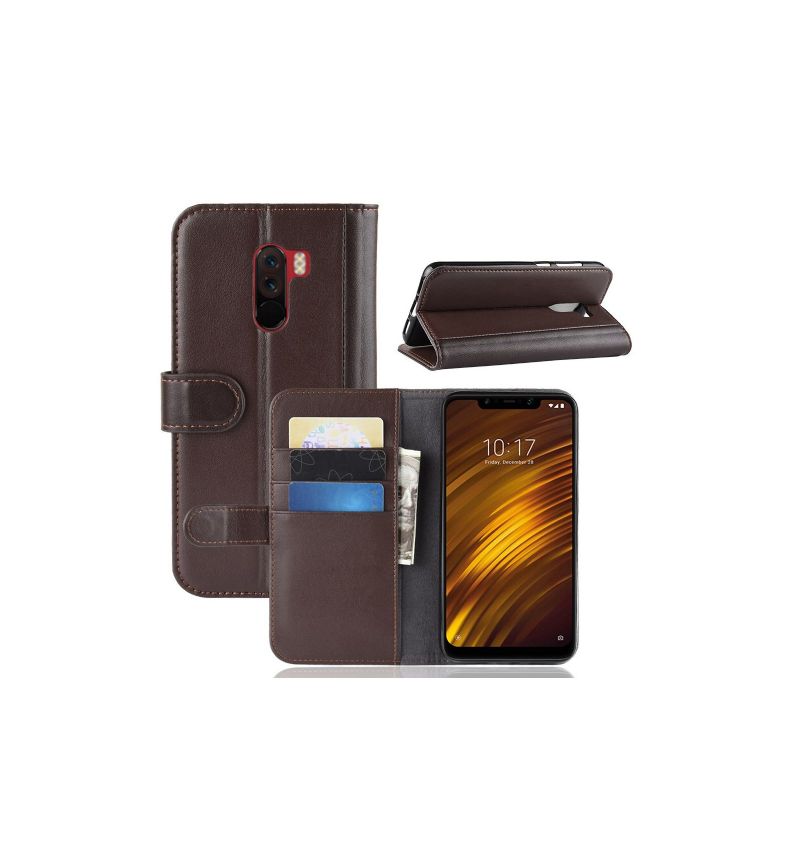 Etui Pocophone F1 Premium Læder Kortholder